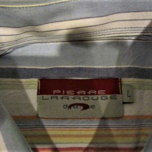 Mens Pierre Larrouge Short Sleeve Button Dwn Shirt